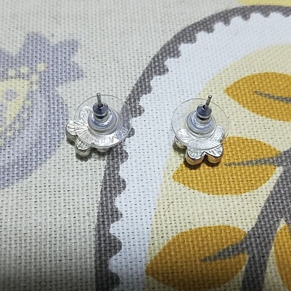 Roman White & Gold Earrings - Picture 2 of 2